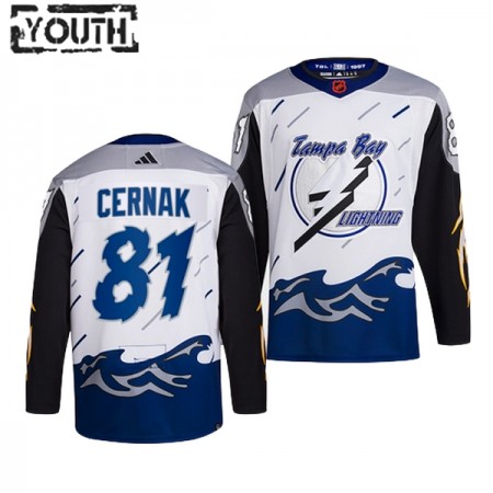 Tampa Bay Lightning Trikot Erik Cernak 81 Adidas 2022-23 Weiss Reverse Retro 2.0 Authentic - Kinder